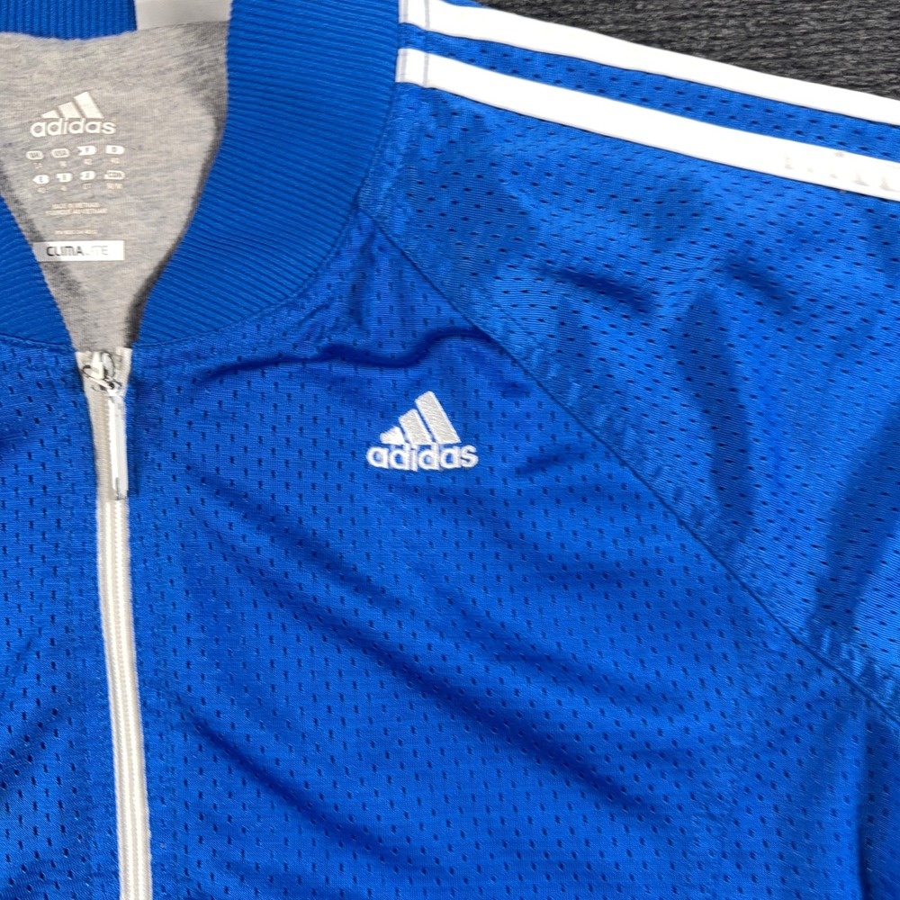Adidas Climalite Mesh Track Jacket 3-Stripe Full Zip Sample Size M Blue Sample - Picture 8 of 10